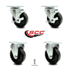 Service Caster 4 Inch Phenolic Wheel Swivel Top Plate Caster Set with 2 Brake 2 Rigid SCC SCC-20S414-PHS-TLB-TP2-2-R-2